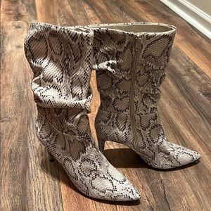 Snake skin spike heel boots size 8.5